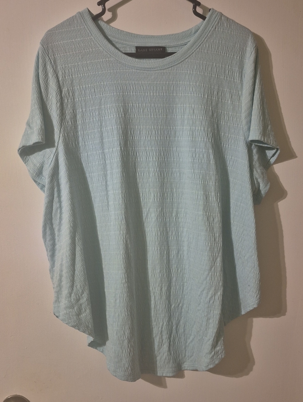 Lane Bryant Light Blue Textured Short Sleeve Top 22/24